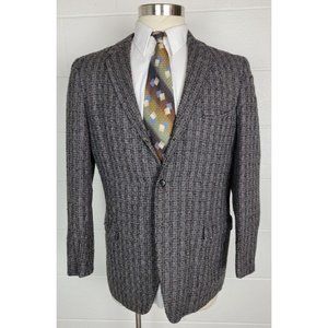 Vintage 50s Dobbshire Mid Century Atomic‎ Fleck Tweed Sport Coat Gray Red 40?